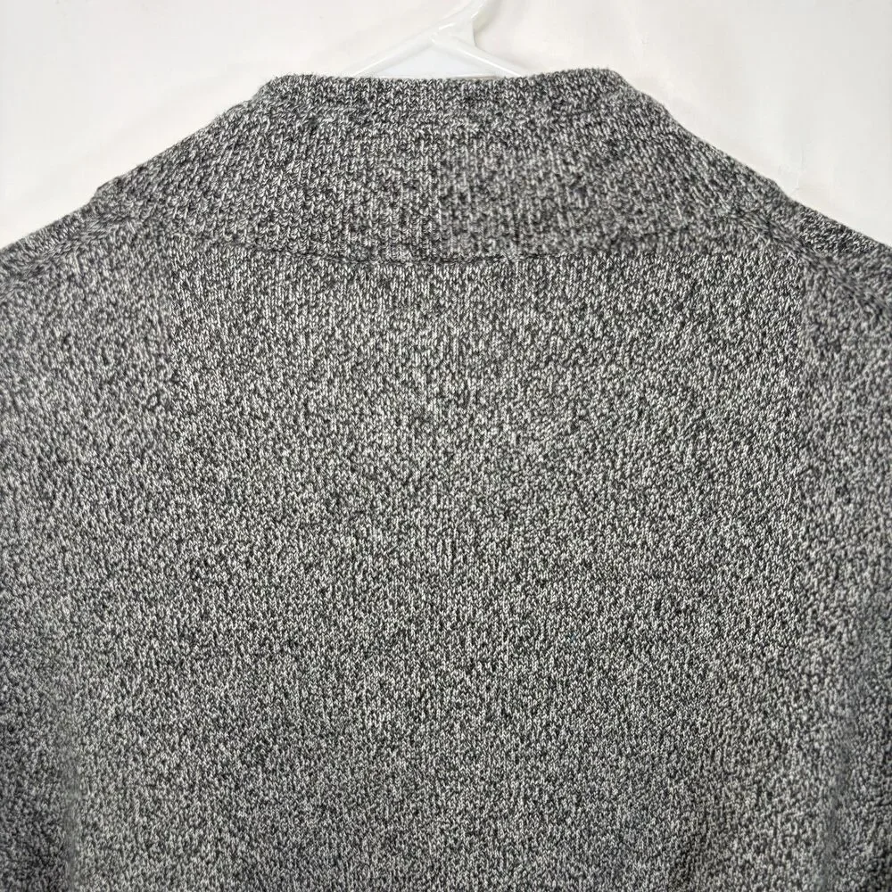 J.Crew 100% Organic Cotton 1/4 Zip Pullover Sweater Mens Size XL Gray Heathered